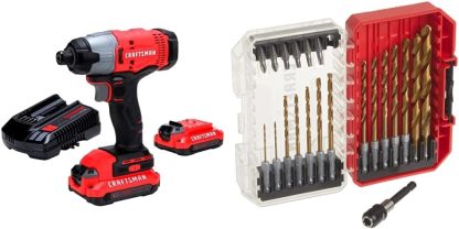 20V MAX Impact Driver Kit 1/4 Inch 2,800 RPM LED Work light Battery and Charger Included