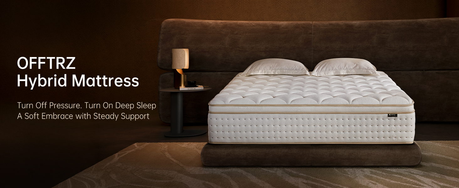Queen Size Hybrid Mattress 14 Inch, Extra Firm, Motion Isolation, Edge Support, Innerspring Foam