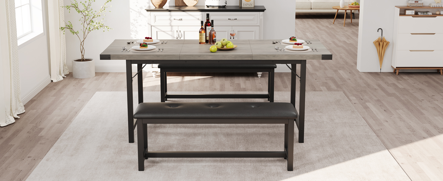 Extendable Dining Table set for 6