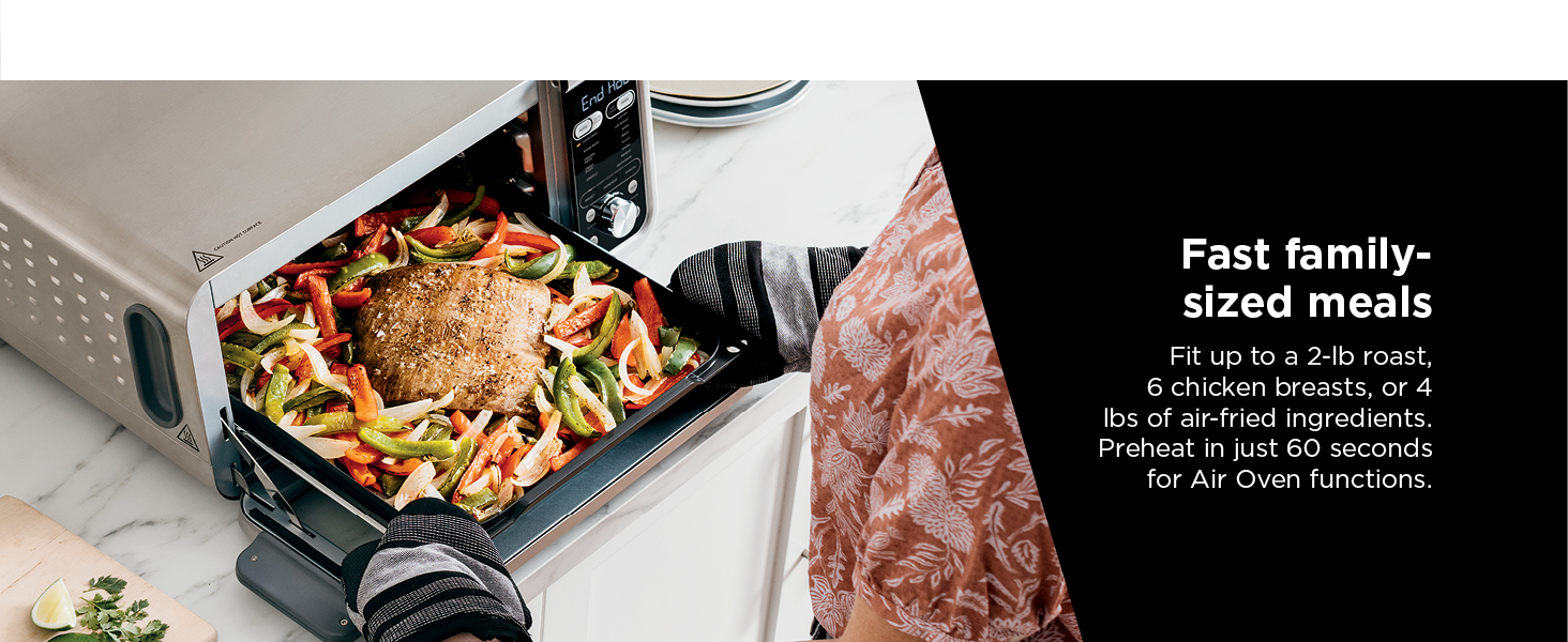 Fast family-sized meals Air-fried favorites Reclaim your counterspace