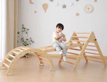Foldable Wooden, Toddler Baby Climbing Toy Gym, Indoor Playground Jungle Gym for Baby Toddle