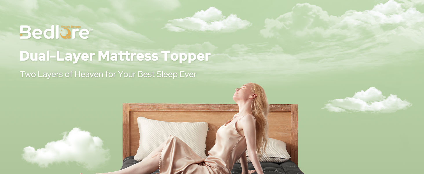 BEDLORE Dual Layer Memory Foam Mattress Topper, Bring a best sleep