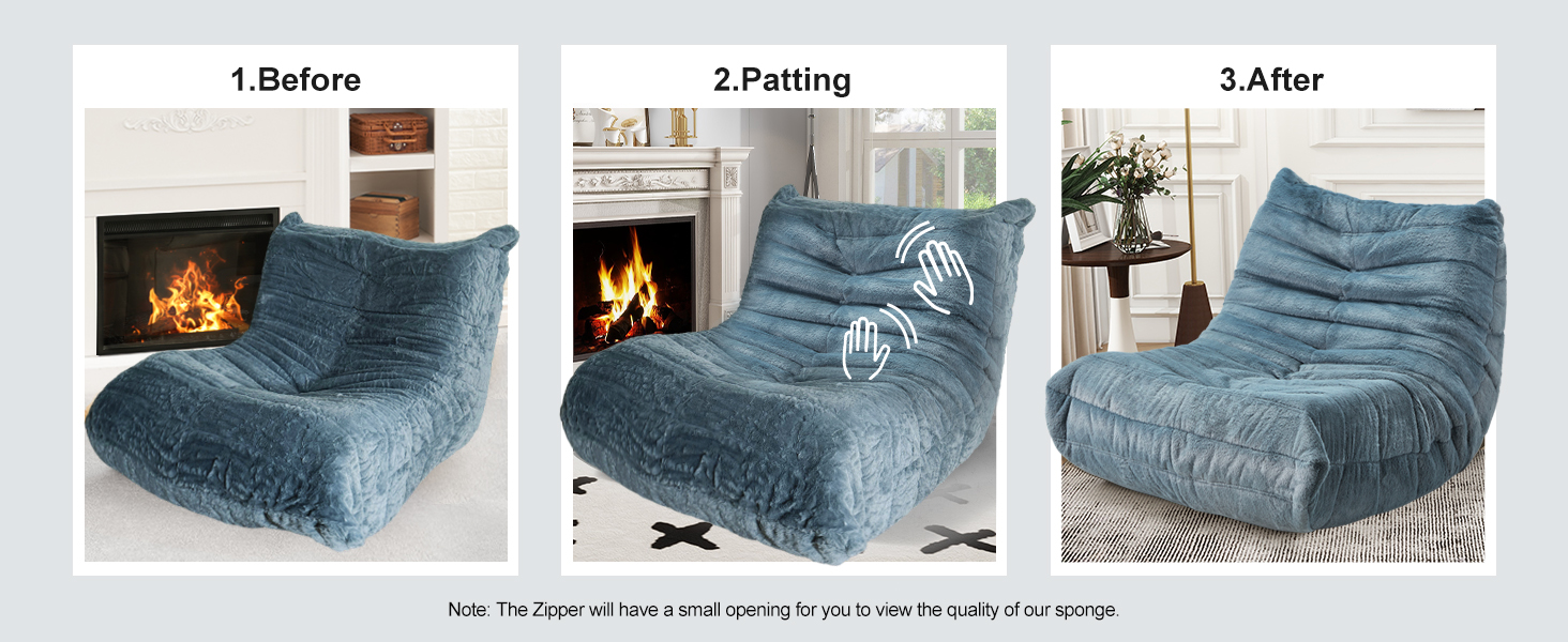 giant bean bag chair large fireside sofa furry foam beanbag sofa