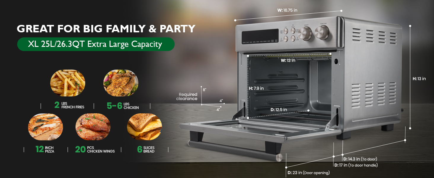 size for oven