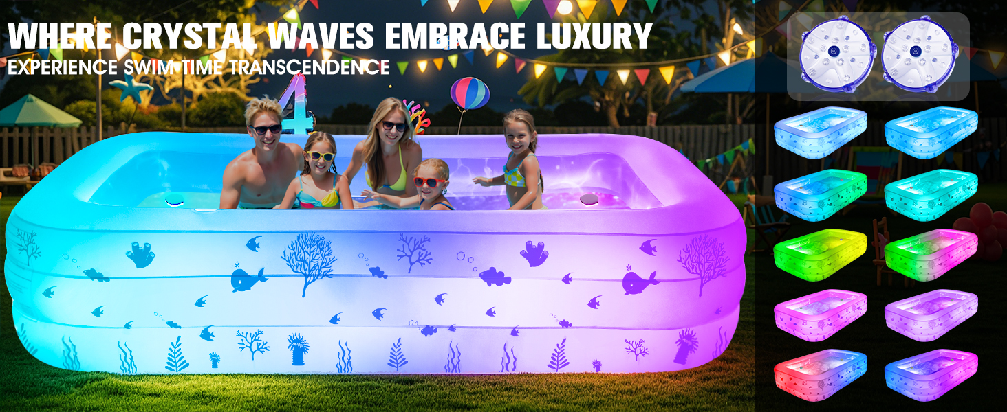inflatable pool with lights