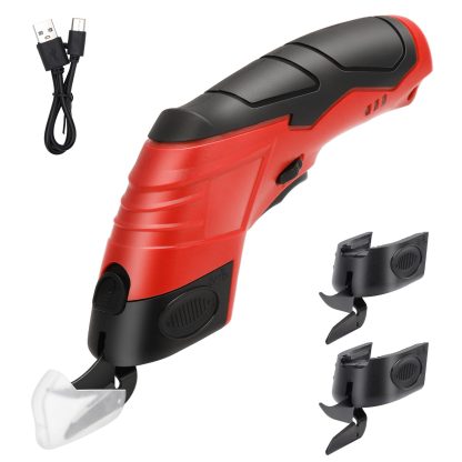 Cordless Electric Scissors 4 2V Rechargeable with 3 Blades Safety Lock for Fabric Cardboard Carpet