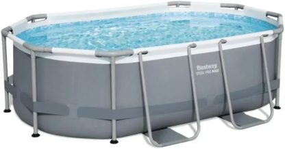 Power Steel 14' x 8'2" x 39.5" Oval Above Ground Pool Set Includes 530gal Filter Pump Ladder