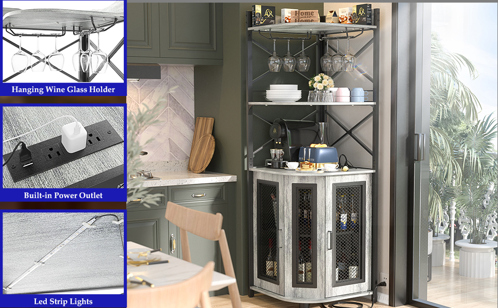 Corner Bar Cabinet Wine Cabinet Liquor Cabinet Bar Unit