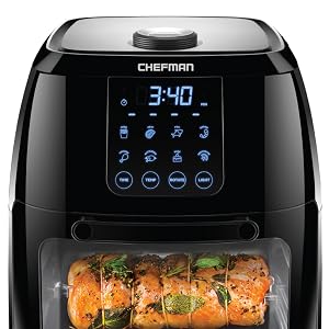 6 quart liter xl extra-large hot air fryers best healthy fryer rotisserie oven digital touch screen