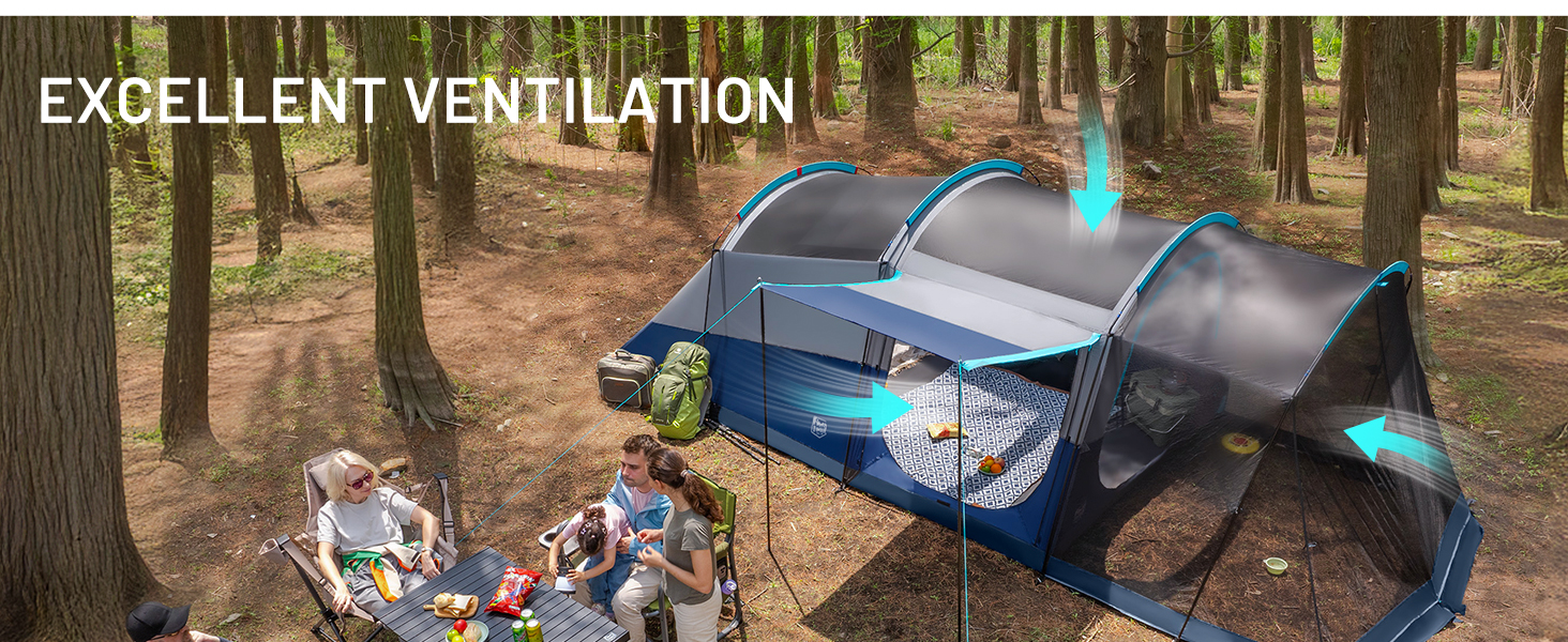 Big Tunnel Tent with Rainfly Carry Bag