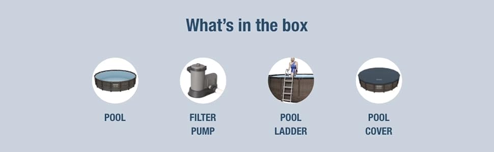 Bestway Power Steel 14' x 42" Above Ground Outdoor Swimming Pool Set with Pump
