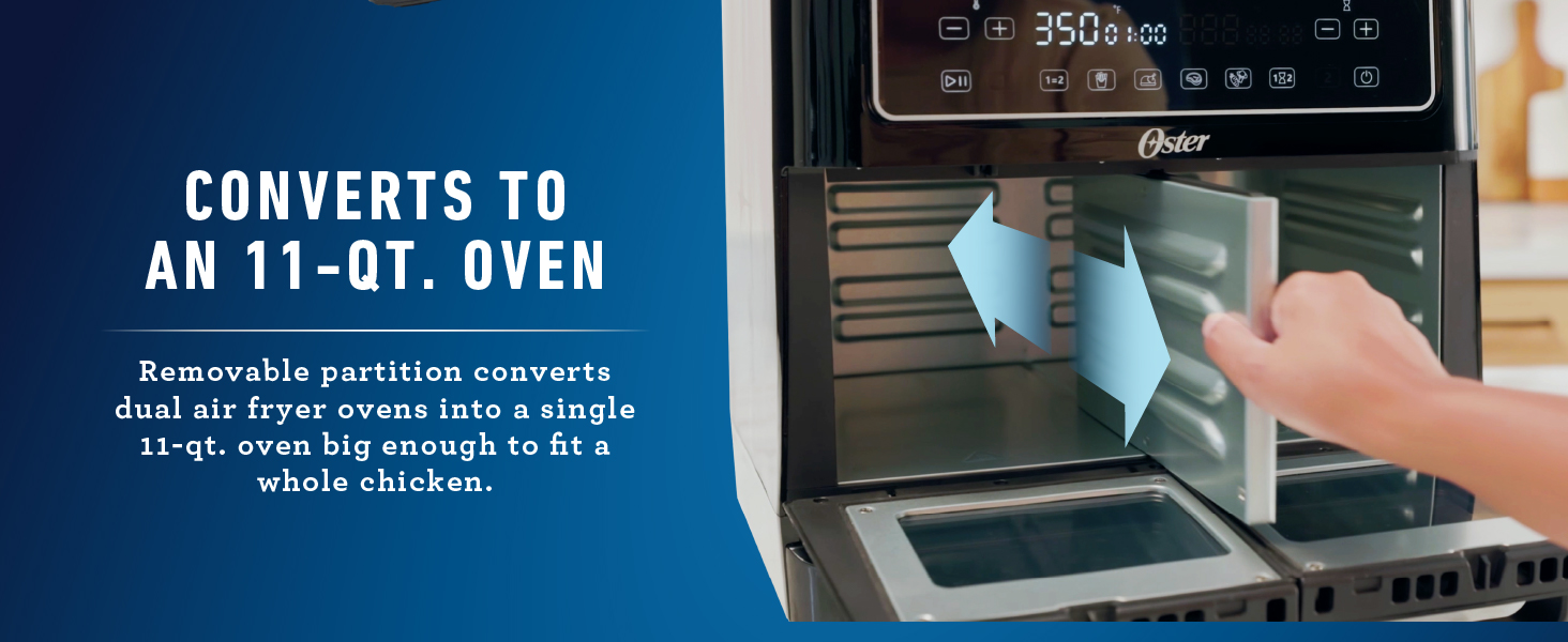 Converts to an 11-Qt. Oven