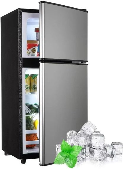 Apartment Size Refrigerator 3.5 Cu.Ft Small Refrigerator with Freezer Suitable for Home