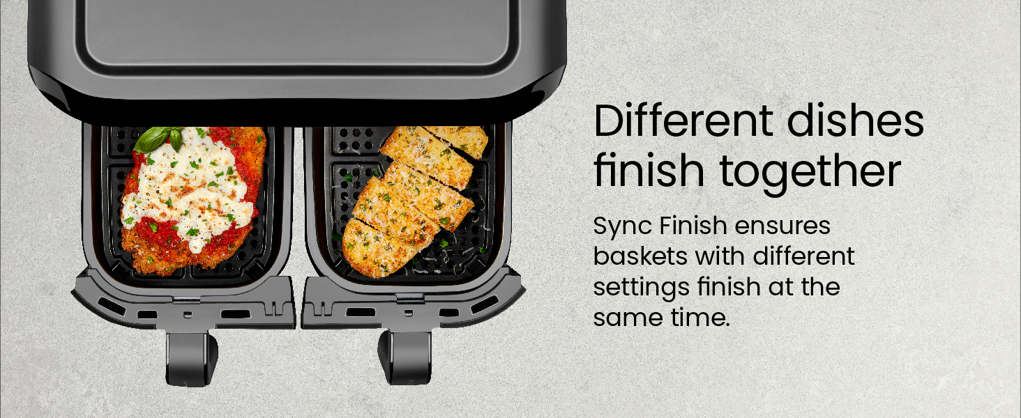 Different dishes finish together