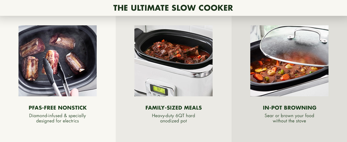 GreenPan, Ceramic Nonstick, PFAS-Free, Non-Toxic, Electrics, Slow Cooker