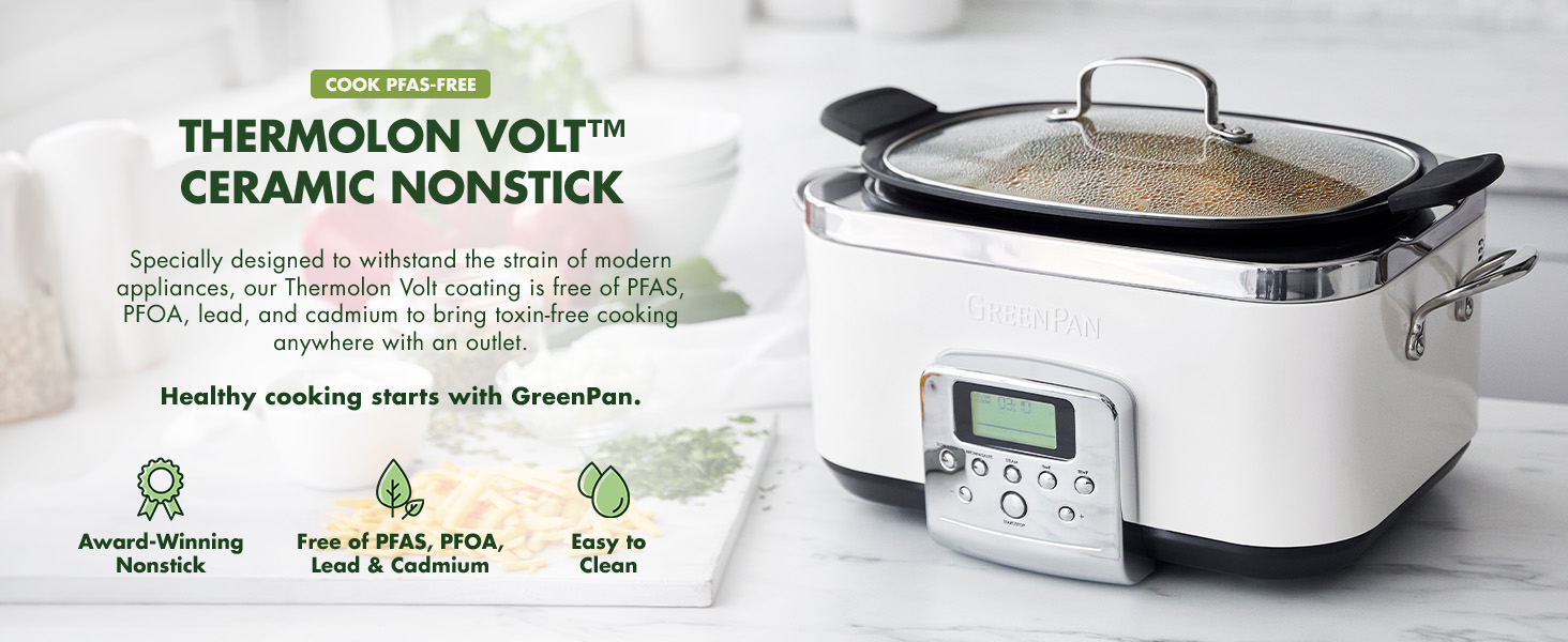GreenPan, Ceramic Nonstick, PFAS-Free, Non-Toxic, Electrics, Slow Cooker