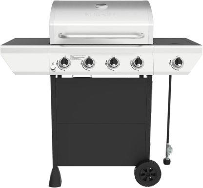 Nexgrill 3-Burner Propane Gas Grill with Side Tables, 27,000BTUs, Stainless Steel Lid