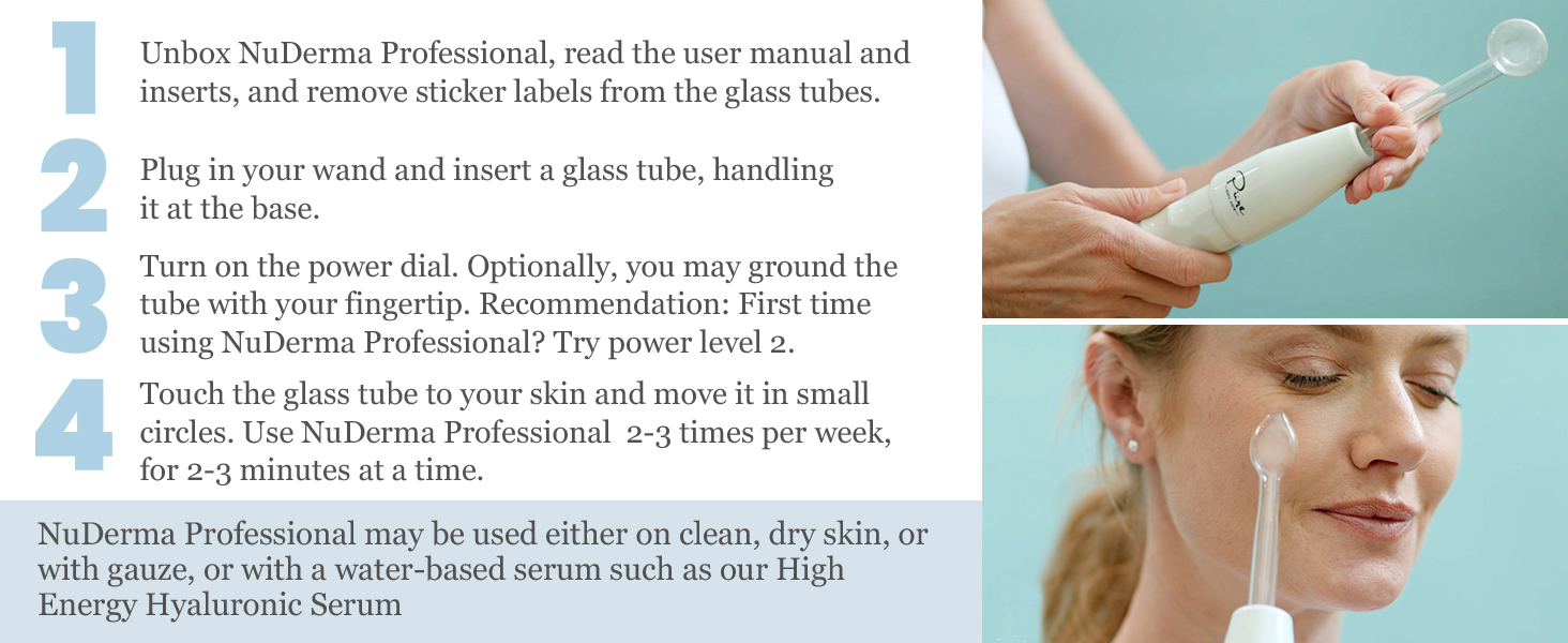 NuDerma Portable Handheld High Frequency Skin Therapy Wand Machine w/Neon ?Anti-Aging