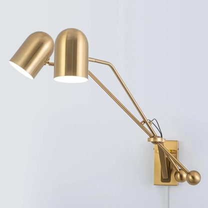 Modern Plug in Wall Sconces Set of 2 Black Swing Arm Wall Lights with ON/Off Switch Cord