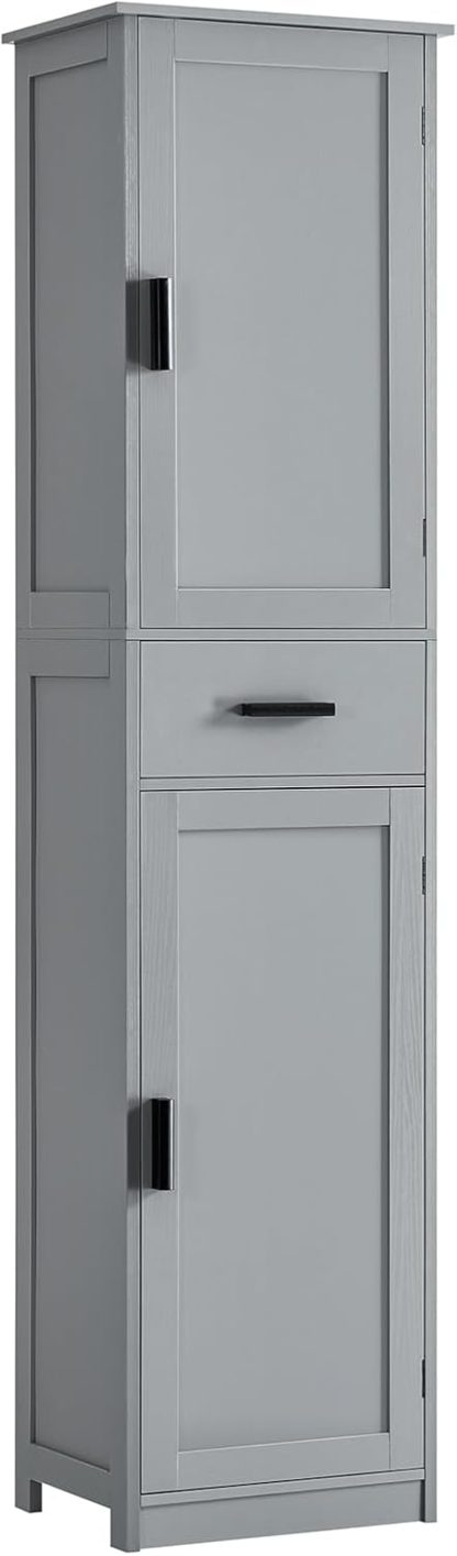 usikey 67'' Tall Bathroom Cabinet, Storage Cabinet with 4 Shelves & 2 Doors