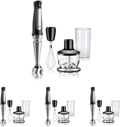 Braun MultiQuick 7 3-in-1 Immersion Blender with Food Processor ?Powerful Handheld Electric Stick Blender - Emulsifier for Chopping, Beating & Whisking - Ideal for Soup, Puree, Smoothies & More