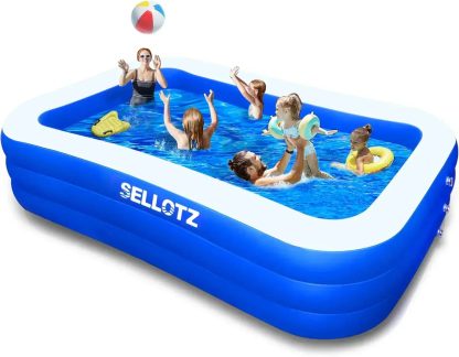 Inflatable Pool for Kids and Adults 120" X 72" X 22" Oversized Thickened Family Swimming Pool