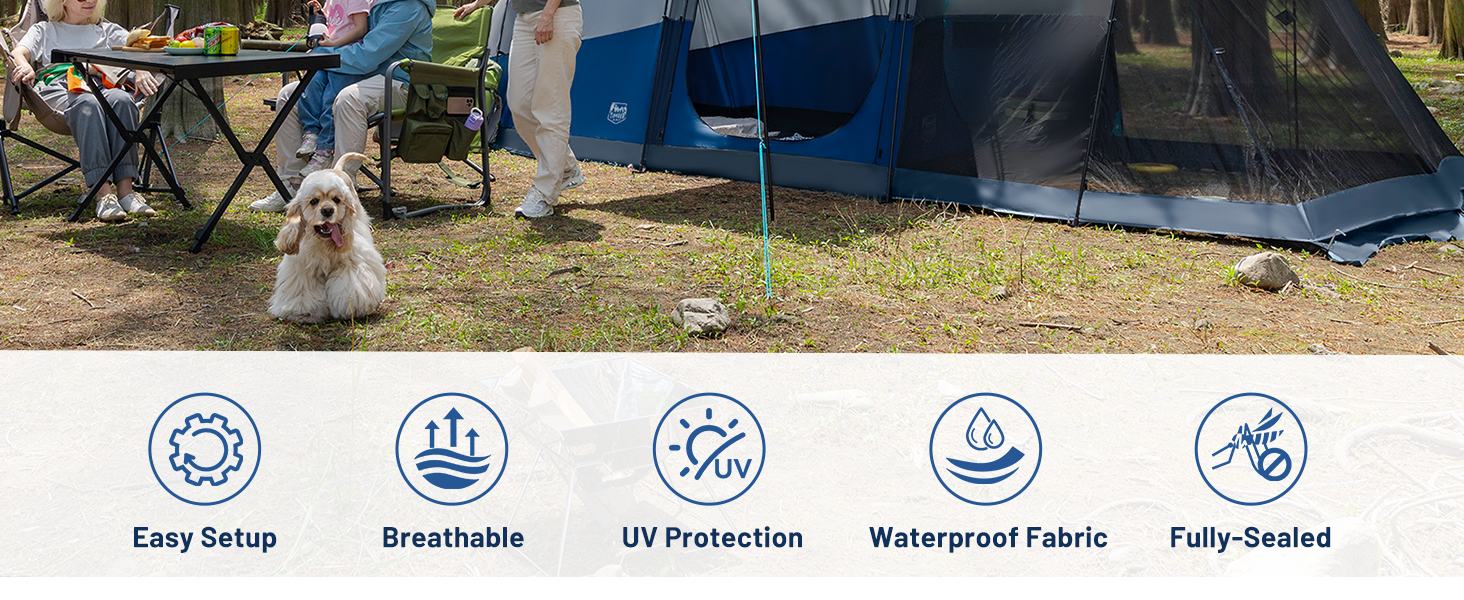6/8/10 Person Family Camping Tent with Screen Room
