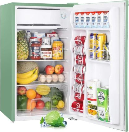 Upstreman 3.2 Cu.Ft Mini Fridge Freezer Single Door Fridge Dorm Fridge Adjustable Thermostat