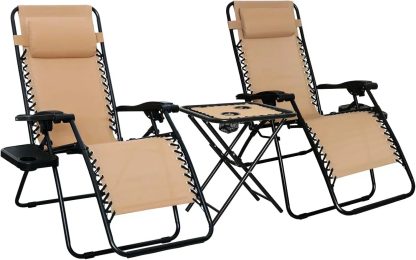 Amazon Basics Outdoor Patio Mesh Adjustable Zero Gravity Lounge Chair Recliners set of 2
