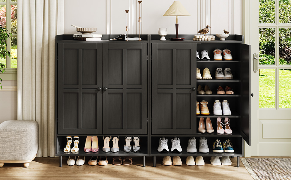 black shoe cabinet