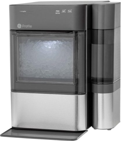 GE Profile Opal 2.0 with 0.75 Gallon Tank, Chewable Crunchable Countertop Nugget Ice Maker, Scoop included, 38 lbs in 24 hours, Pellet Ice Machine with WiFi & Smart Connected, Black Stainless Steel