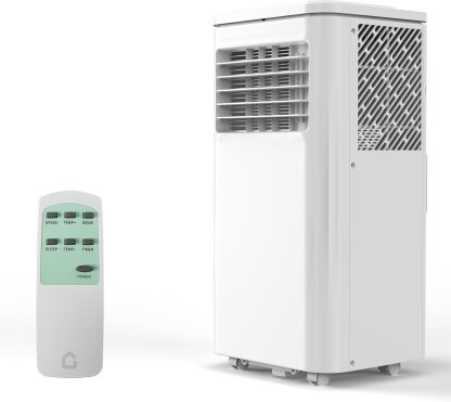 8,000 BTU Portable Air Conditioners, Quiet Portable Cooling AC Unit Up to 350 Sq.Ft. with Dehumidifier, 24H Timer, Sleep Modes, 3 in-1 AC Unit with Remote Control, for Bedroom, Room, Office,Apartment