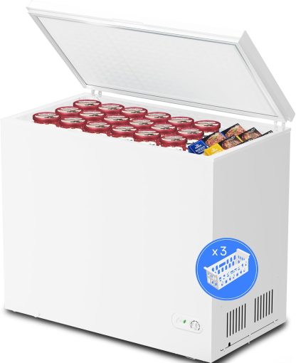 Kismile 3.5 Cubic Feet Chest Freezer Free Standing Top Open Door Compact Deep Freezer