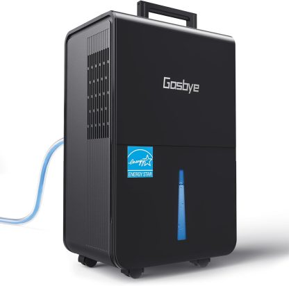 4500 Sq.Ft. Most Efficient Energy Star 2024 Dehumidifier for Basement with Drain Hose, Max 115 Pints/D Dehumidifier for Large Room, [45dB Quiet Compressor], Easy Drainage, Auto-restart, Black