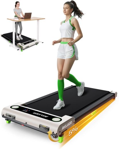 Akluer Inclined Home Treadmill 2.5 HP Small Under-Desk Treadmill with Remote Control and LED Display