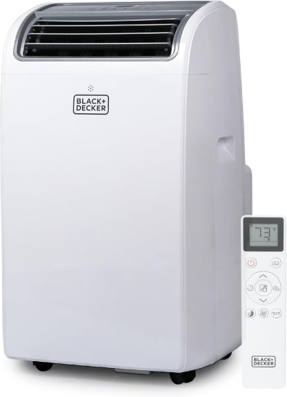 BLACK+DECKER 10,000 BTU Portable Air Conditioner for Rooms up to 450 Sq. with Remote Control, White