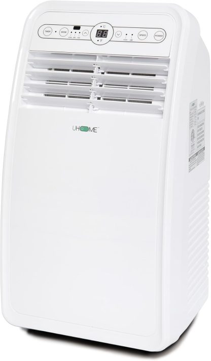 Uhome Portable Air Conditioner, 8000 BTU Compact AC Unit with Cooling, Dehumidifier, Fan, Remote Control and Window Mount Kit Included, White