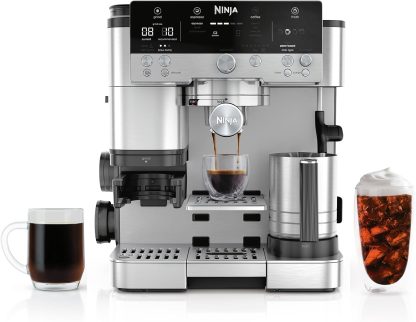 Ninja Luxe Café 3-in-1 Espresso, Drip Coffee and Cold Brew Machine / Integrated Coffee Grinder, Milk Frother, Assisted Tamper & Built-In Espresso Accessory Storage / Stainless Steel / ES601