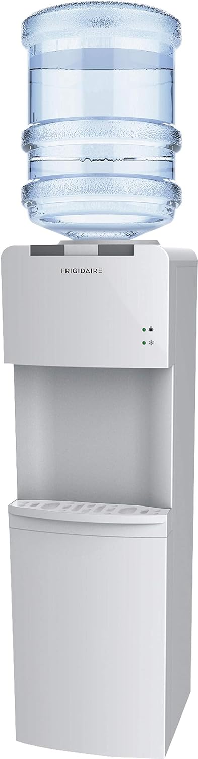 Frigidaire EFWC498 - Top Loading Cooler Dispenser -Hot & Cold Water - Child Safety Lock - Innovative Slim & Sleek Design, Holds 3 or 5 Gallon Bottles - Black