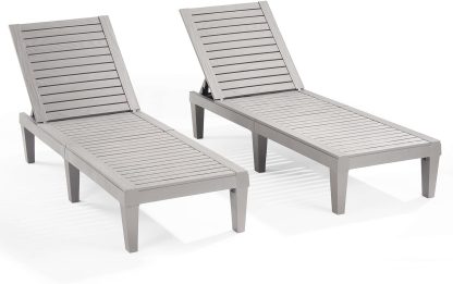 Nestl Patio Chairs Black Chaise Lounge Chair Outdoor 5-Position Adjustable Sun Tanning Chair