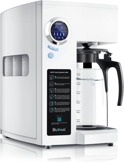 Bluevua RO100ROPOT-UV Reverse Osmosis System Countertop Water Purifier - 6-stage purification with UV and remineralization, reverse osmosis filtration