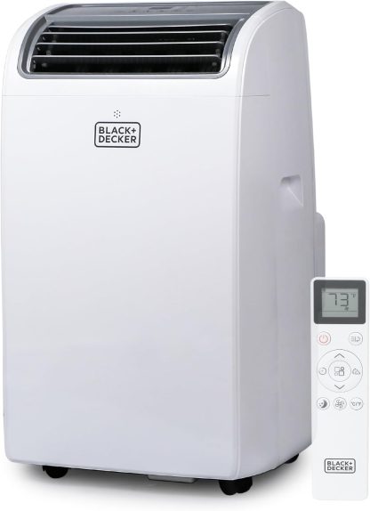 BLACK+DECKER Smart Portable Air Conditioner, 14,000 BTU for Rooms up to 700 Sq. Ft., Smart Portable AC with Follow Me Remote and Window Kit, BPACT14WT, White