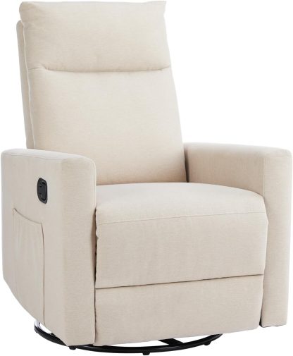 Sweetcrispy Massage Recliner Chair for Adults, Adjustable Home Theater Seating with Lumbar Support for Living Room, Modern Fabric Reclining, Light Grey