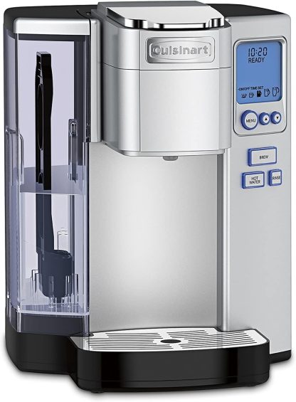 Cuisinart Coffee Maker, Single Serve 72-Ounce Reservoir Pod Coffee Machine, Programmable Brewing & Hot Water Dispenser, 3 Cup-Size Settings, Stainless Steel, SS-10P1, Silver