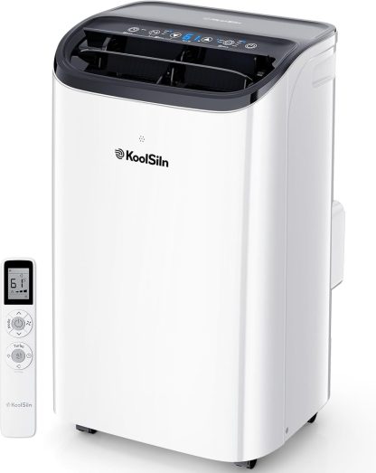 14,000 BTU Portable Air Conditioner Cools Up to 700 Sq.Ft, Auto-Evaporation Low Noise Portable AC Unit with Remote Control Fits for Large Room, Office, Garage,White