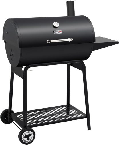 Royal Gourmet CC1830 30" Barrel Charcoal Grill with Heating Rack, Outdoor Grill, 627 Sqm