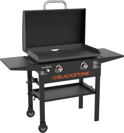 Blackstone 1883 Original 28 Griddle with Integrated Protective Hood Counter Height Side Shelves