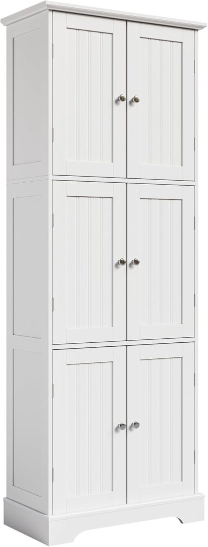 ChooChoo Tall Bathroom Storage Cabinet with 6 Doors, Freestanding Floor Cabinet