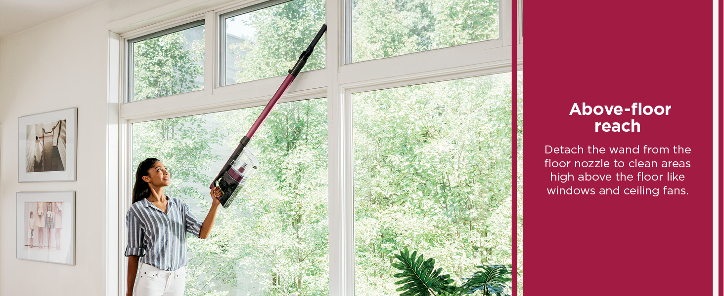 lightweight above floor cleaning, over head reach, extendable hose, vacuum hose, overhead cleaning