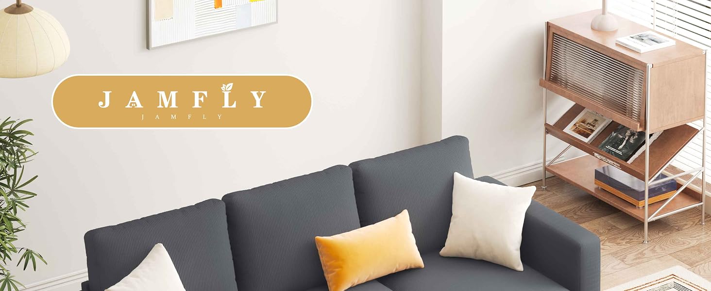 Convertible Sectional Sofa Couch 3 Seat L-Shaped Couch for Small Spaces